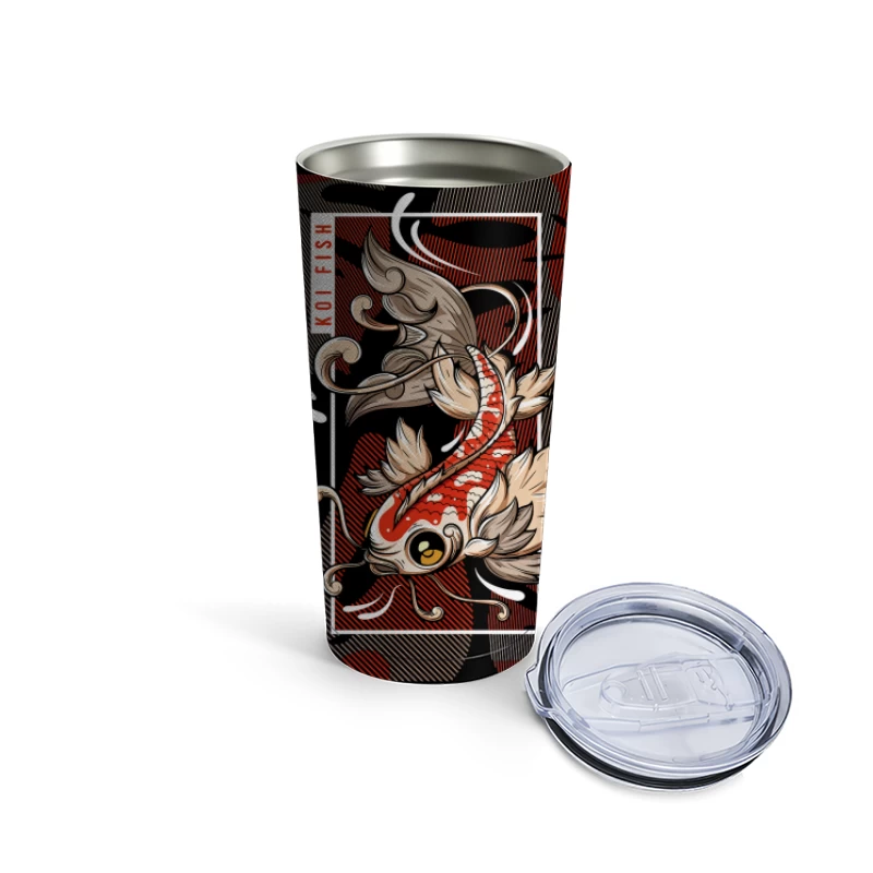 Koi Fish Art with a Contemporary Edge Travel Mug