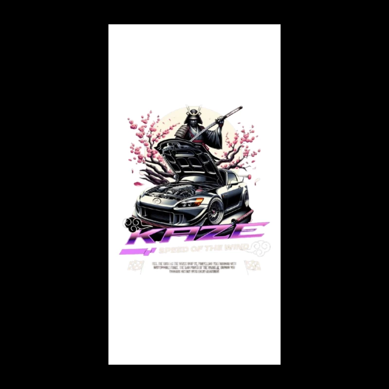 Samurai Warrior Honda S2000 with Cherry Blossoms in Anime Style iPhone Case