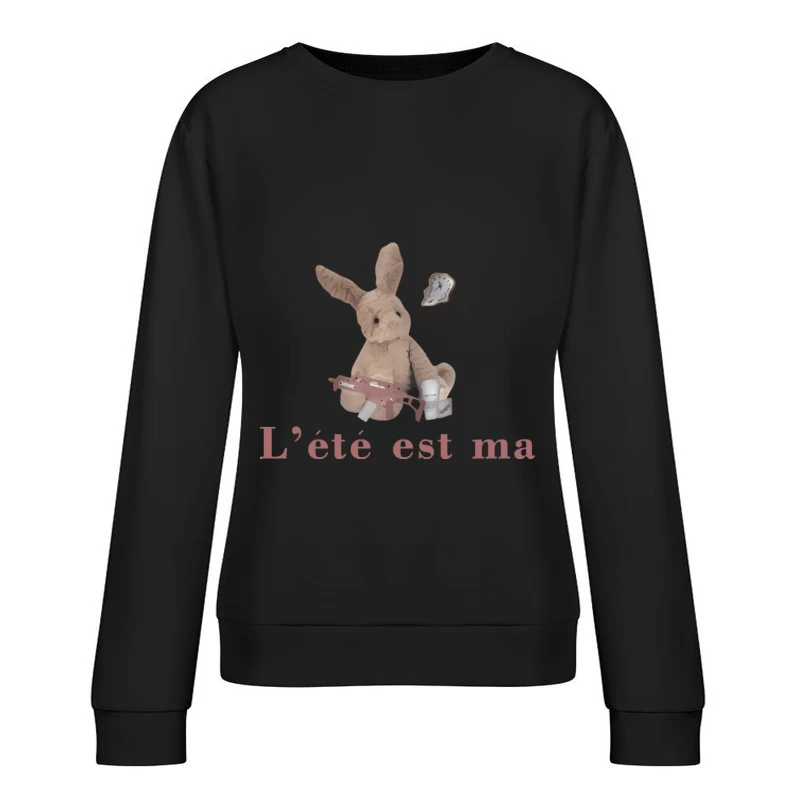 Kuschel-Hase mit Maschinenpistole und Kaffee Damen Pullover Sweatshirt
