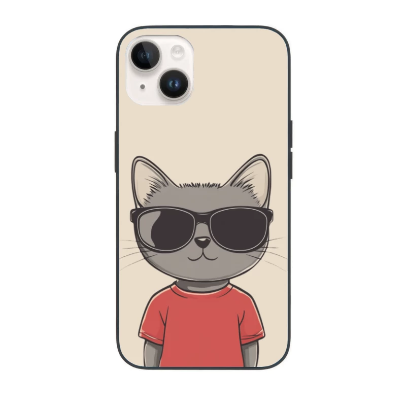 Cool cartoon cat iPhone Case