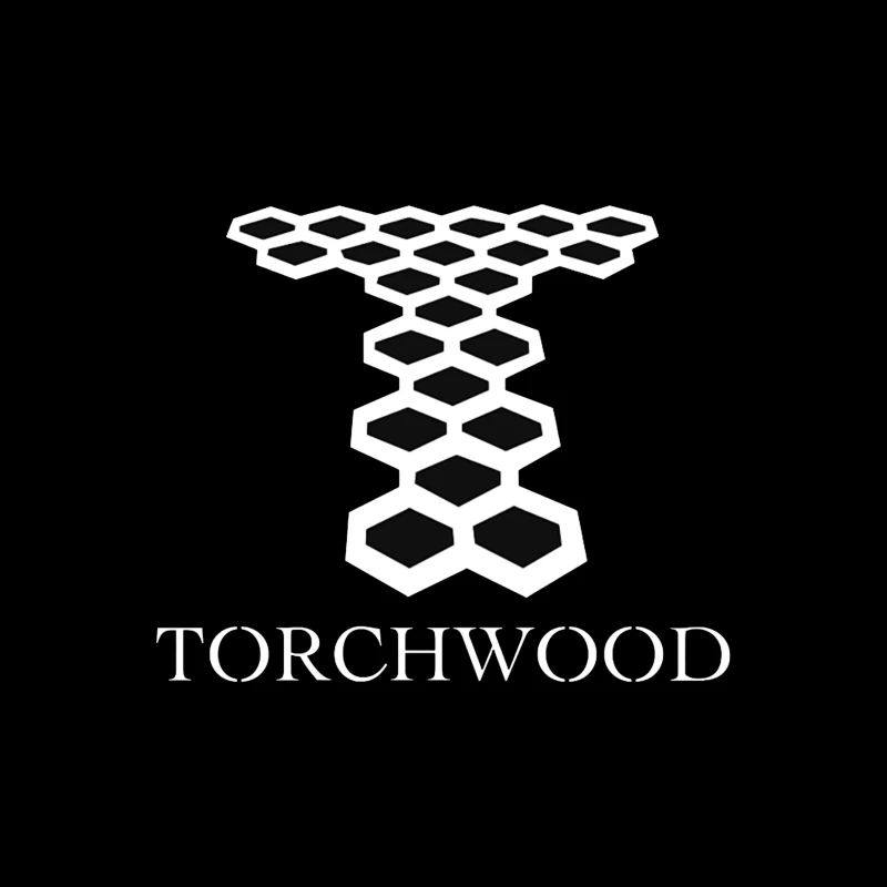 Torchwood Series Geometric Hexagonal Logo Design Throw Pillow