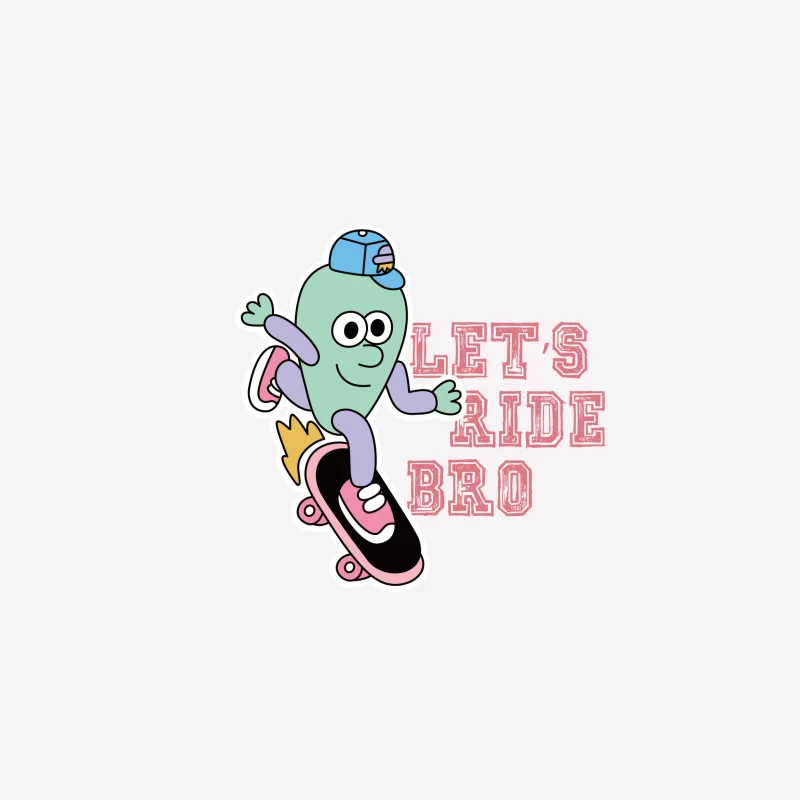 Lustiger Alien auf Skateboard Herren T-Shirt