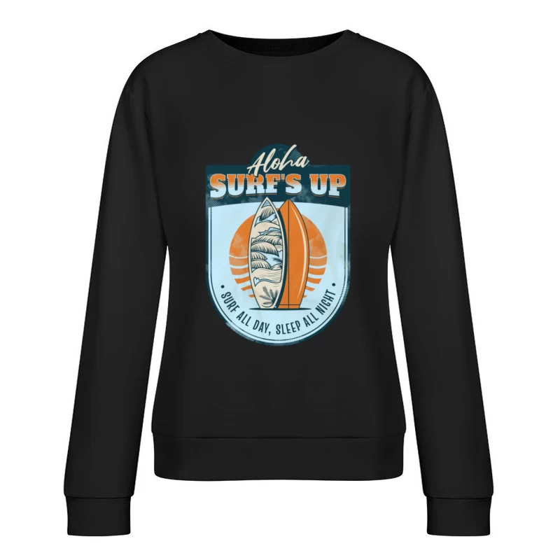 Surfbrett-Design mit Aloha-Motto Damen Pullover Sweatshirt