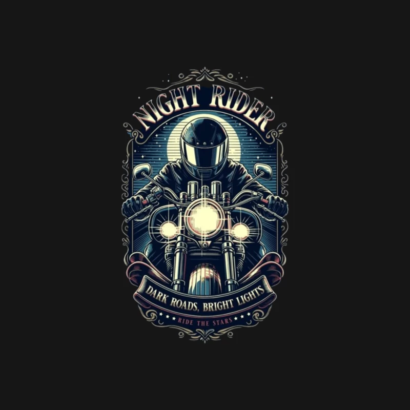 Vintage Night Rider Motorcycle Badge Design Mouse Pad