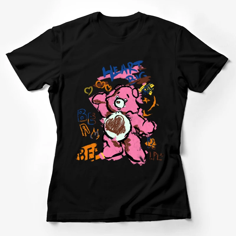 Bunter Teddybär mit großen Herzen Damen T-Shirt