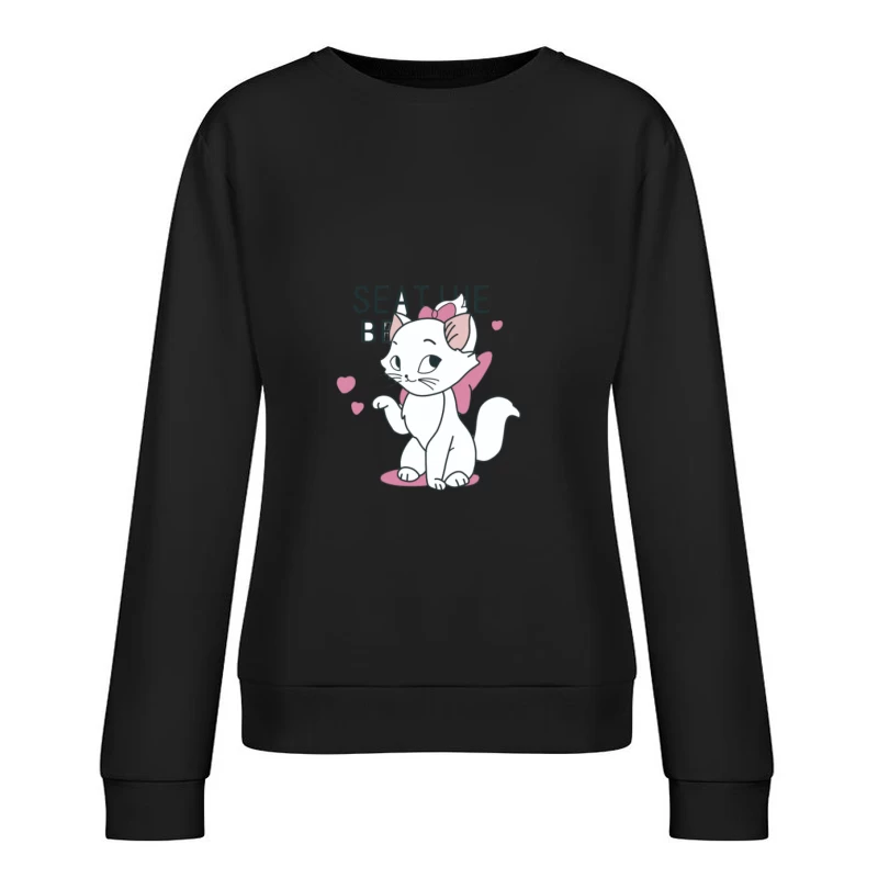 Gattino adorabile con fiocco Felpa pullover Donna