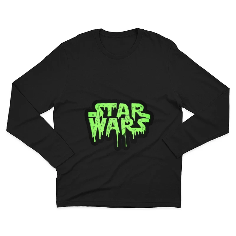 Grüne Tropfen-Star Wars-Logo Herren Langarm T-Shirt
