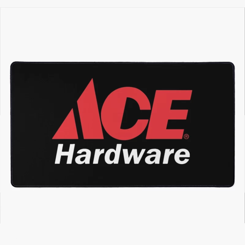 Ace Hardware Store Logo in Red and White Design Desk Mat