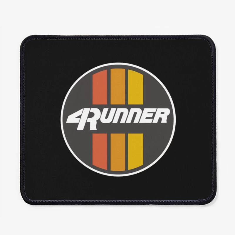 Retro-Style 4Runner Logo with Orange-Yellow Racing Stripes Mouse Pad