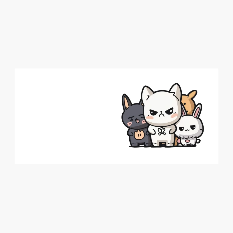 Grumpy Cartoon Animals in Kawaii Chibi Style Coffee Mug