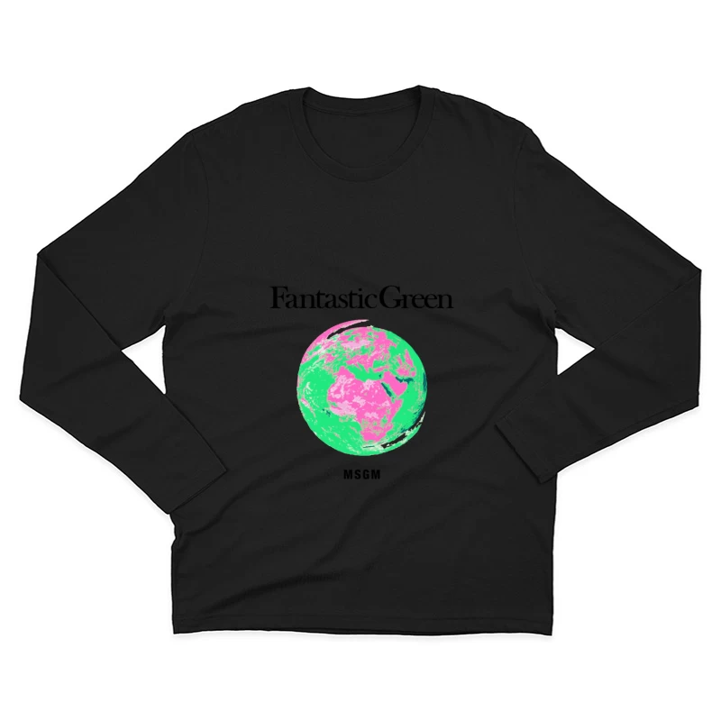 Bunte Erde Illustration Herren Langarm T-Shirt