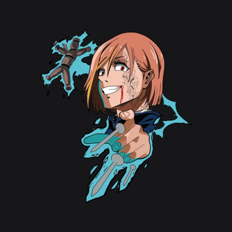 Zauberin mit Marionette und Nägeln Damen Pullover Hoodie