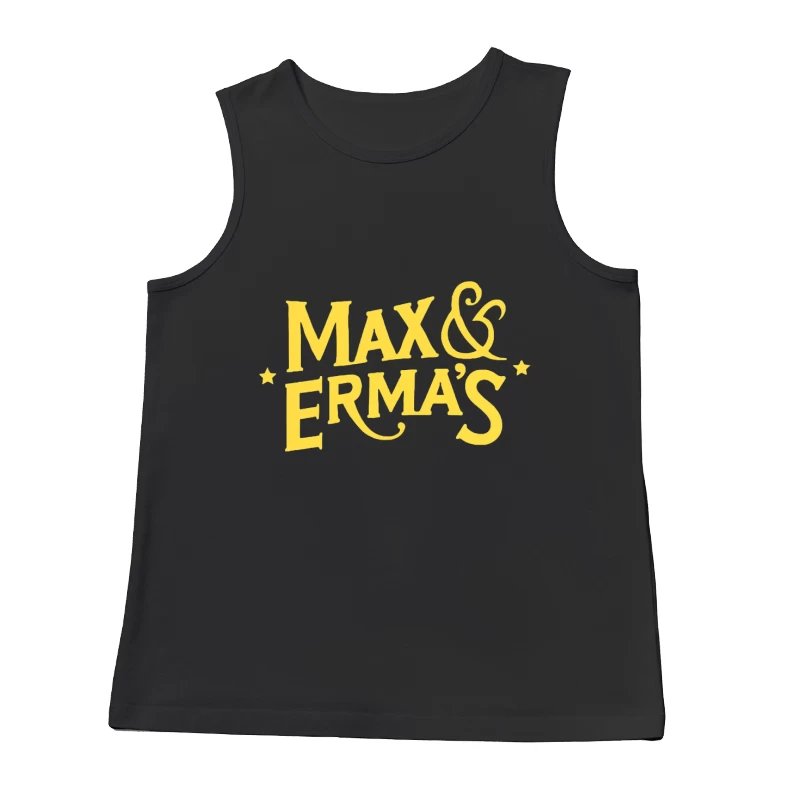 Max & Erma's Yellow Typography Logo Design Male Tank Top