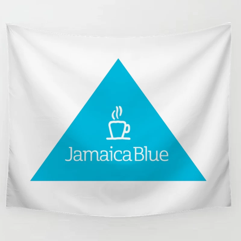 Jamaica Blue Coffee Brand Triangle Logo Tapestry