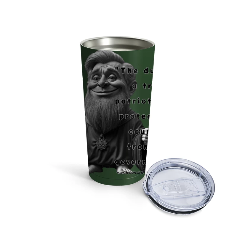 Political Gnome Meme with Thomas Paine Quote Travel Mug