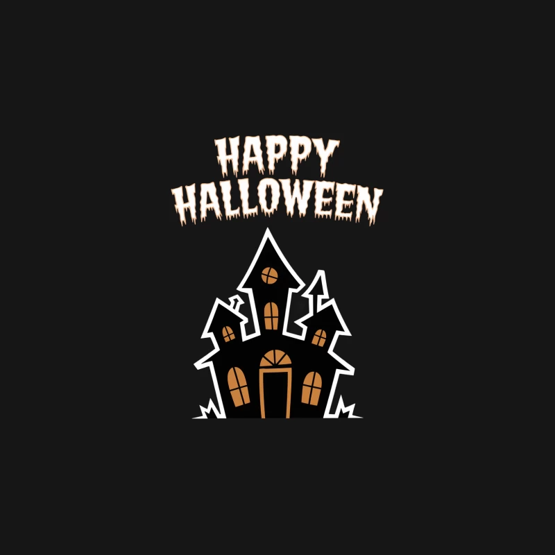 Spooky Halloween Haunted House Greeting Illustration Female Long Sleeve T-Shirt
