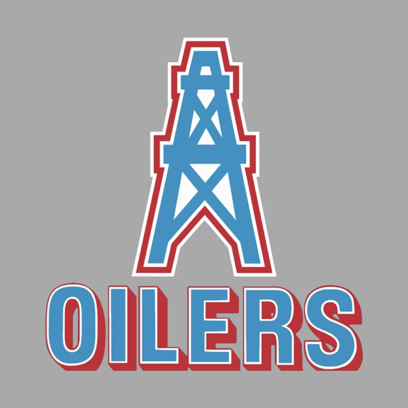 Houston Oilers Vintage NFL Team Logo with Oil Derrick Symbol Male Pullover Hoodie