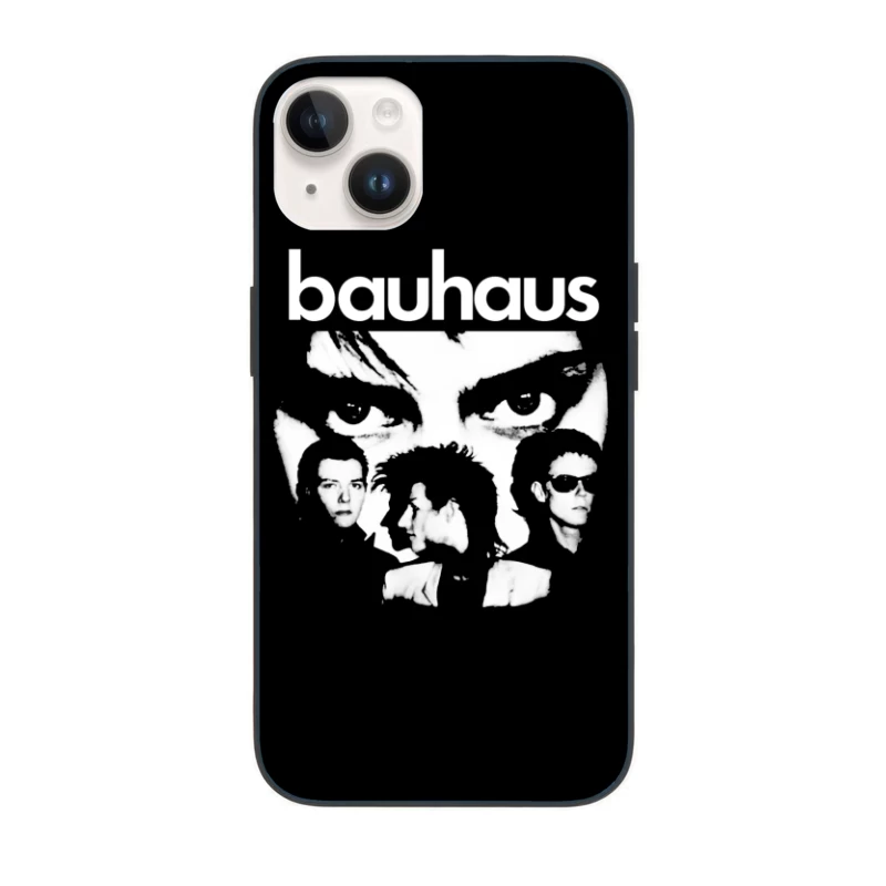 Abstract Bauhaus Portrait Sketch in Black and White iPhone Case