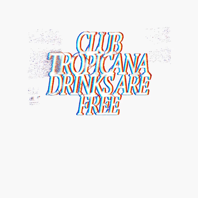 Club Tropicana Drinks Are Free - Slogan 80s Tribute Design Cotton Tote Bag