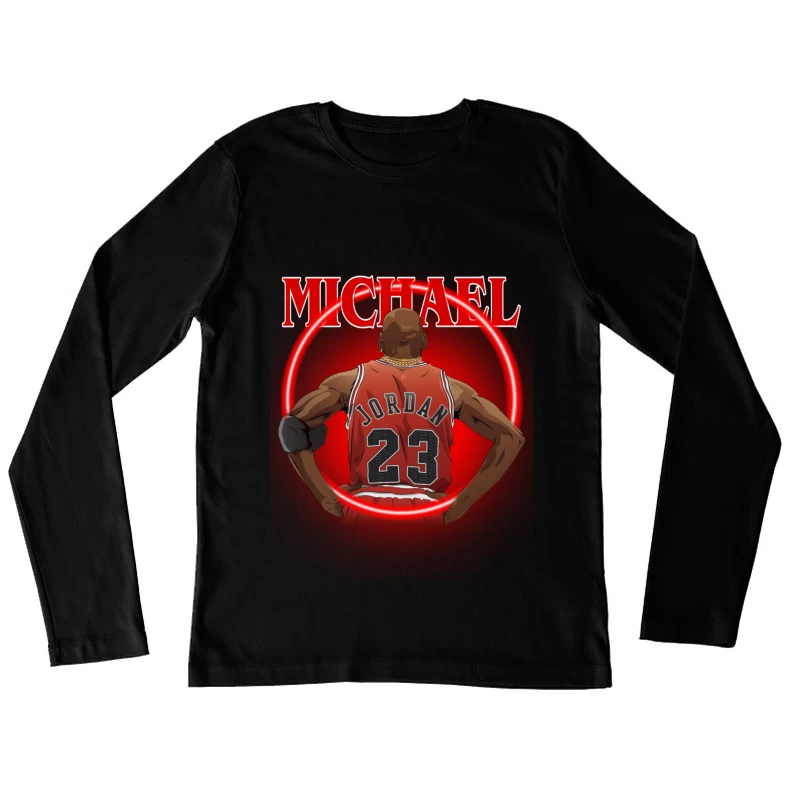 Michael Jordan Basketball Animation Female Long Sleeve T-Shirt