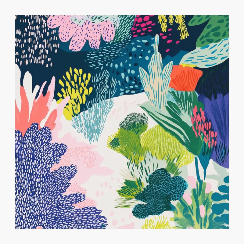 Vibrant Abstract Tropical Floral Illustration Pin