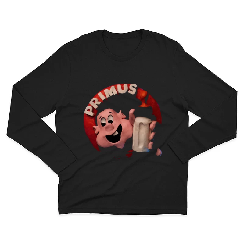 Vintage Primus Beer Mascot with Beer Mug Male Long Sleeve T-Shirt