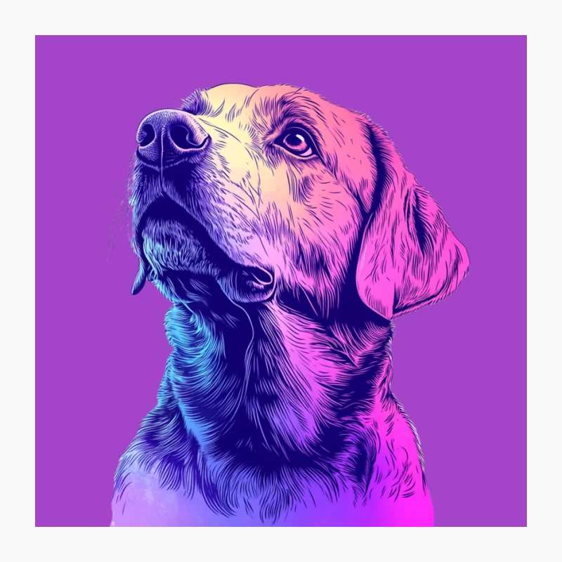 Vibrant Pop Art Portrait of a Labrador Retriever Pin