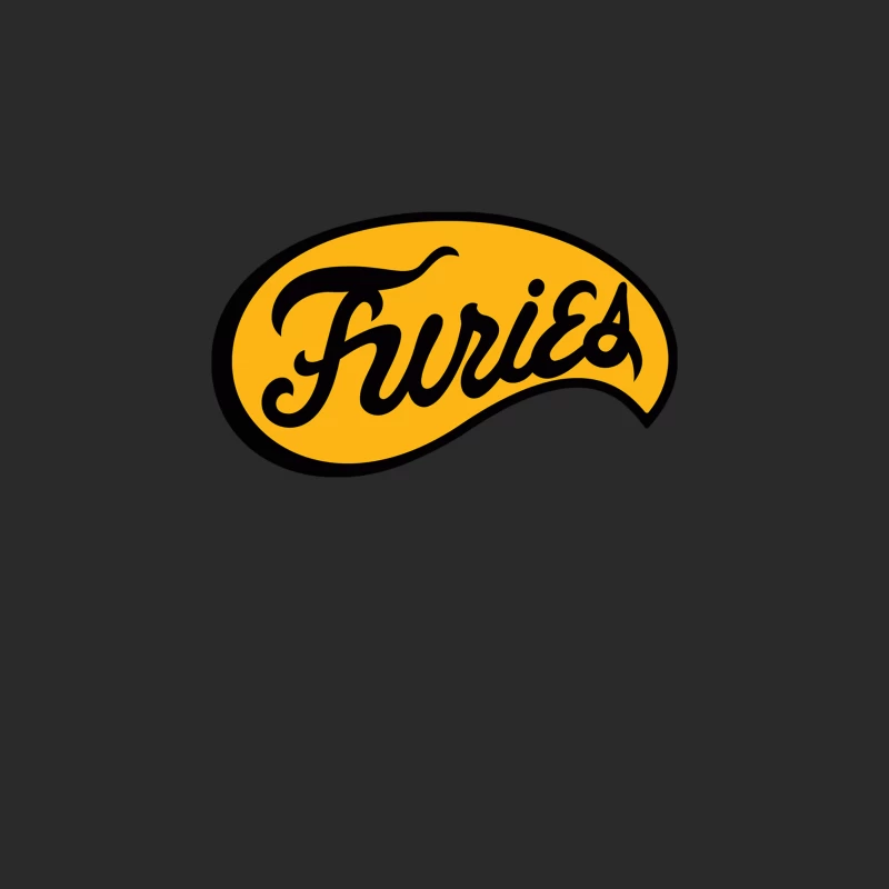 Retro Yellow and Black Oval Furies Logo Baseball Cap