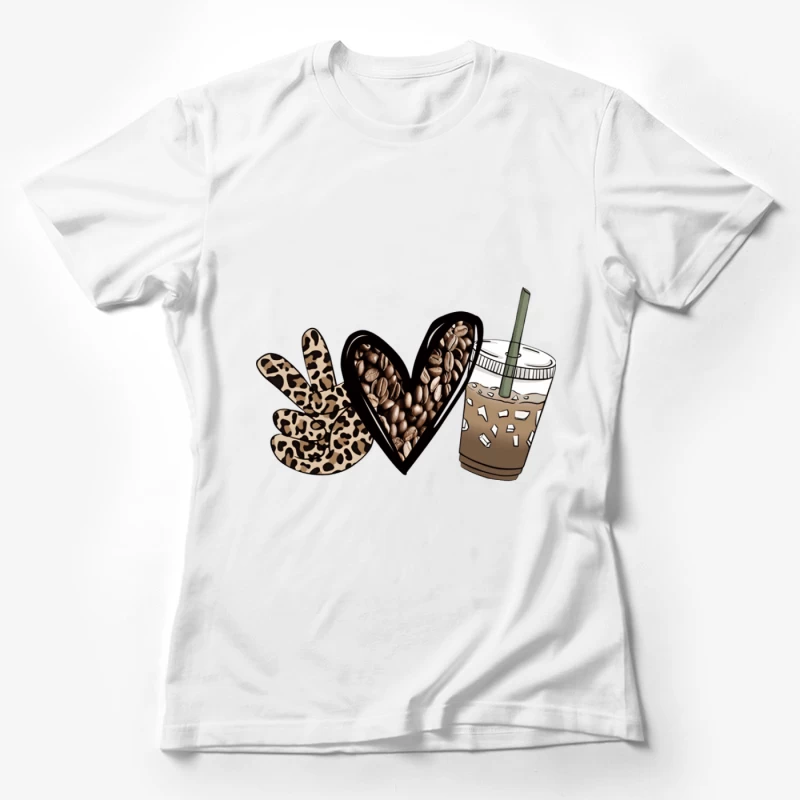 Frieden, Liebe und Eiskaffee Damen T-Shirt