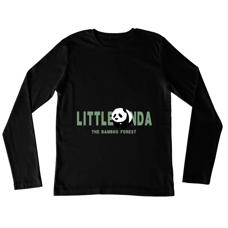 Kleiner Panda im Bambuswald Logo Damen Langarm T-Shirt