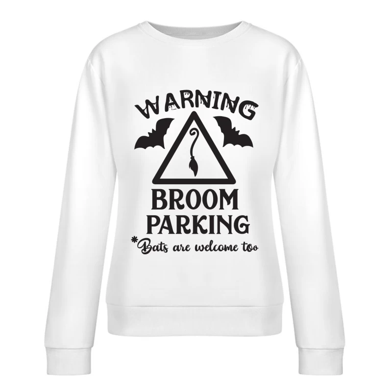 Panneau de stationnement de balai avec chauves-souris Femme Sweat-shirt à enfiler