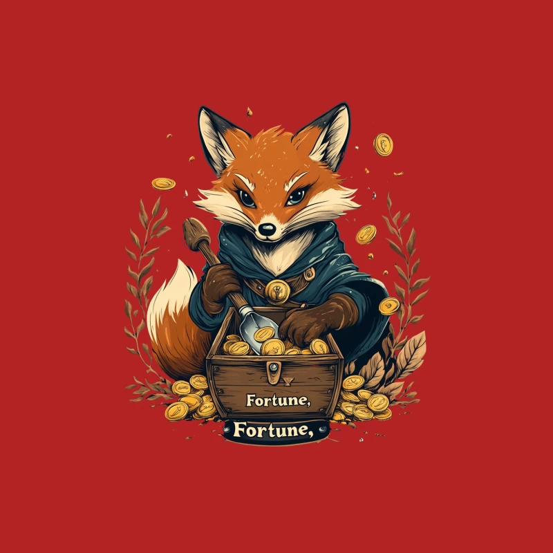 Fortune-Seeking Fox: A Whimsical Treasure Tale Male T-Shirt