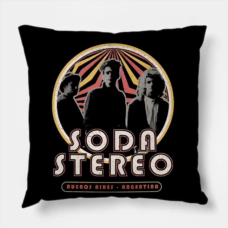 Soda Stereo Tour Throw Pillow