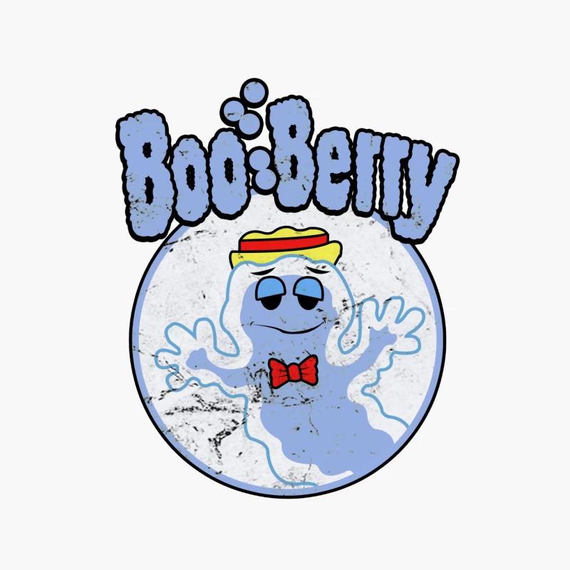 Boo Berry: Ghostly Cereal Mascot with Hat and Bow Tie Cotton Tote Bag