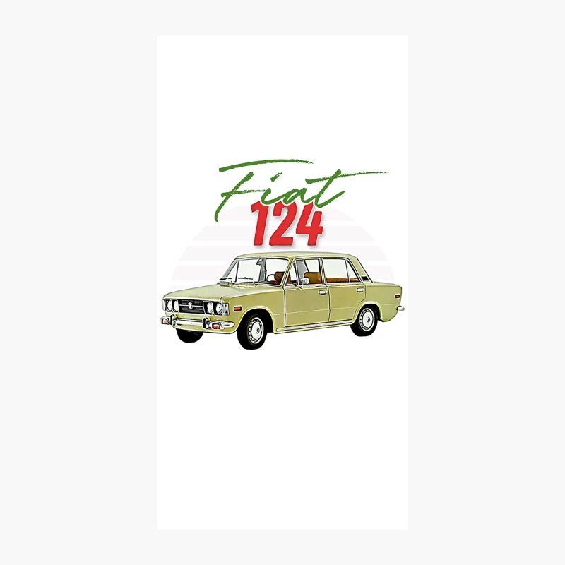 Fiat 124  Retro Italian Car Lover Gift Design iPhone Case