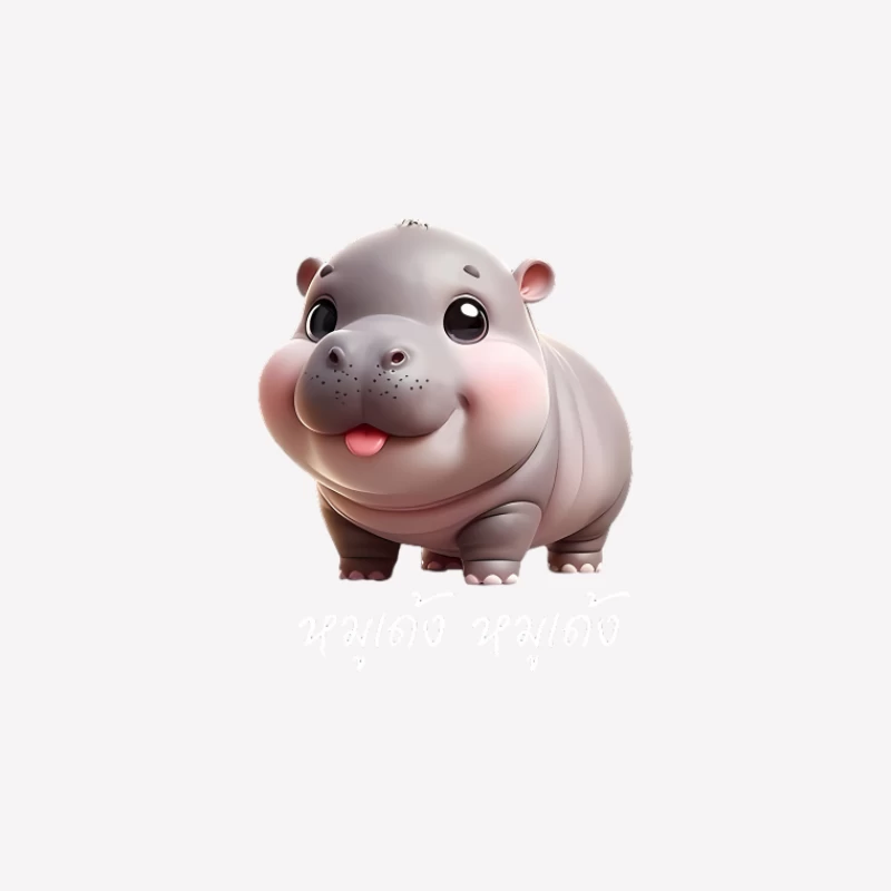 Adorable bébé hippopotame en dessin animé Femme T-Shirt