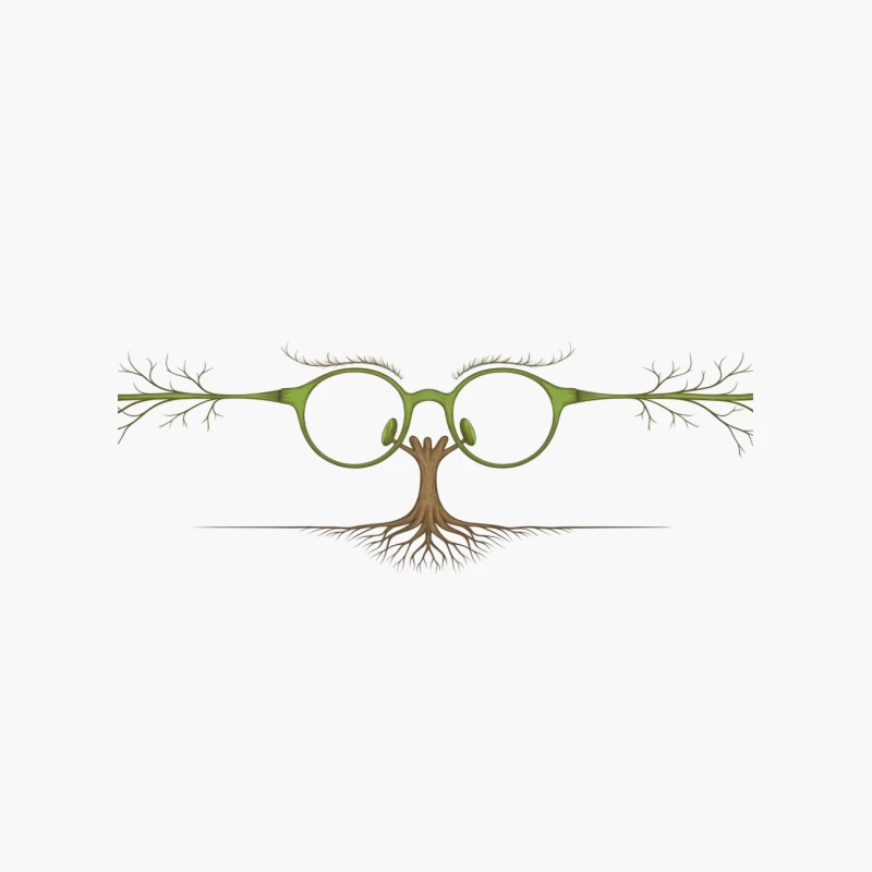 Visionary Nature: Tree-Rooted Glasses Metaphor Cotton Tote Bag