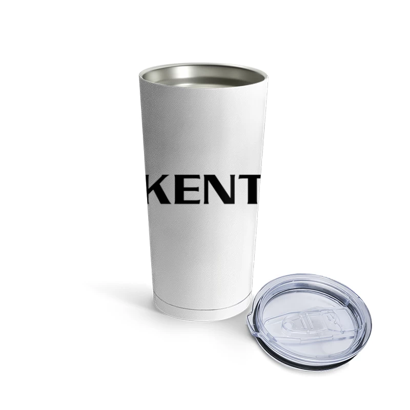 Kensei Black and White Geometric Brand Logo Travel Mug