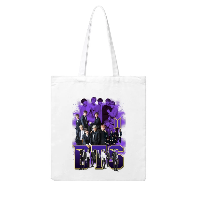 BTS Music Group Collage Cotton Tote Bag