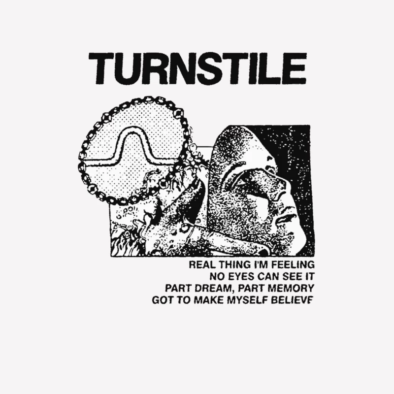 Turnstile Punk Rock Album Cover Art - "Real Thing I'm Feeling" Male T-Shirt