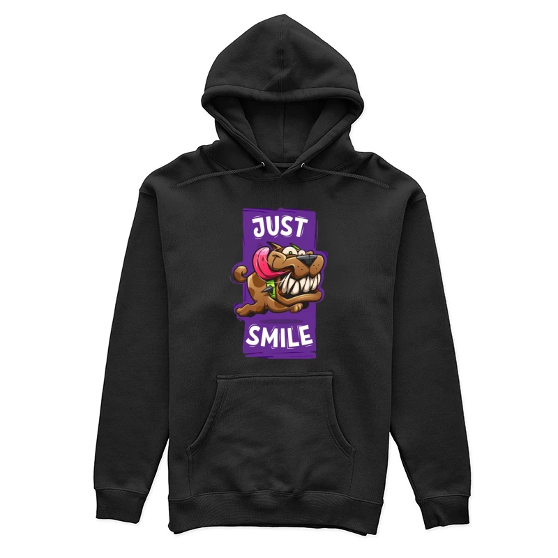 Comic-Hund mit fröhlichem Grinsen Damen Pullover Hoodie