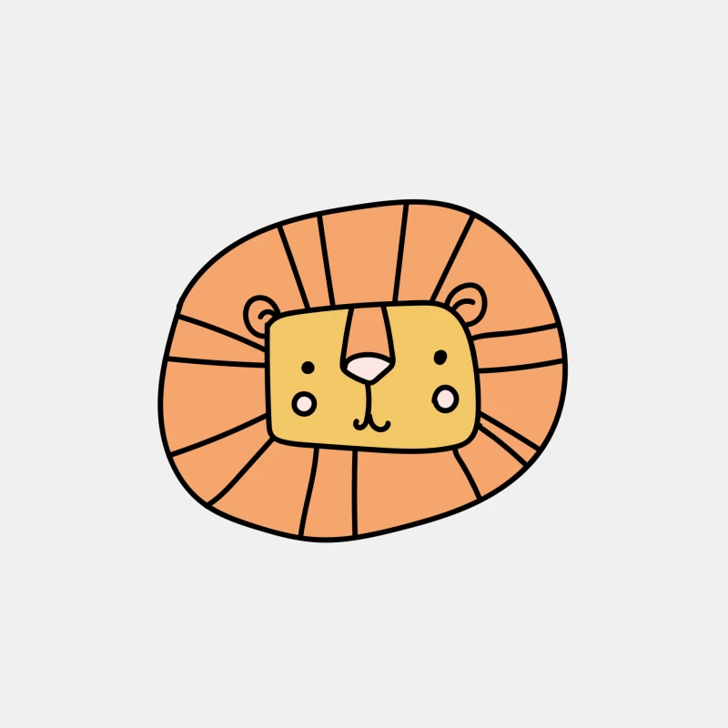Illustration mignonne de lion Homme Débardeur