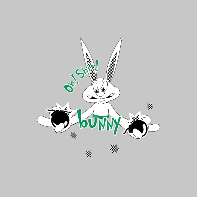 Comic-Hase mit Bomben Damen Langarm T-Shirt
