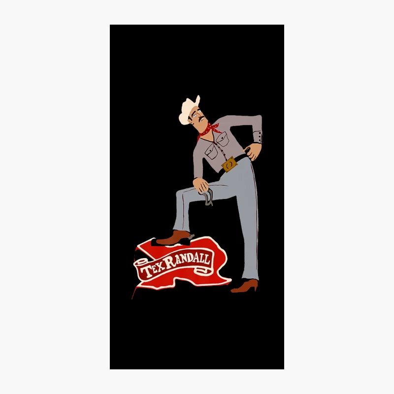 Cartoon Cowboy Tex Randall in Western Style iPhone Case