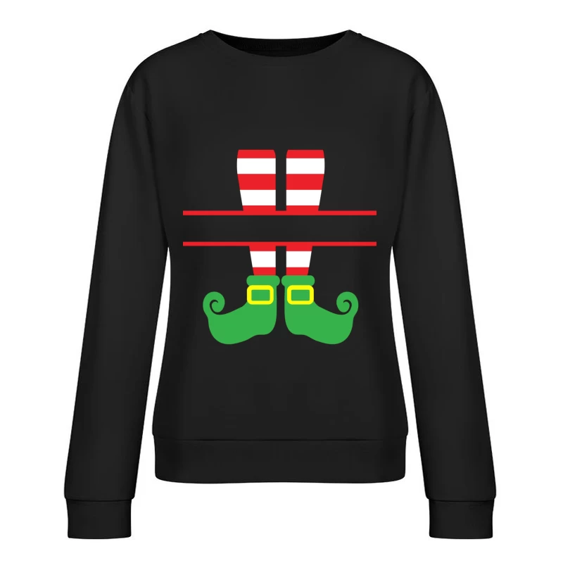 Jambes de lutin avec chaussettes rayées Femme Sweat-shirt à enfiler