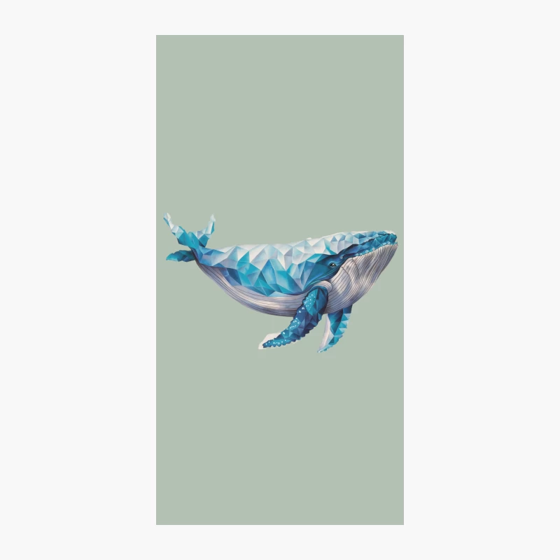 whale geometric illustration blue artistic marine life ocean iPhone Case