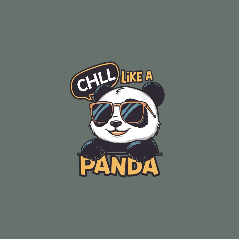 Cool Cartoon Panda with Sunglasses: Chill Like a Panda Slogan Baseball Cap