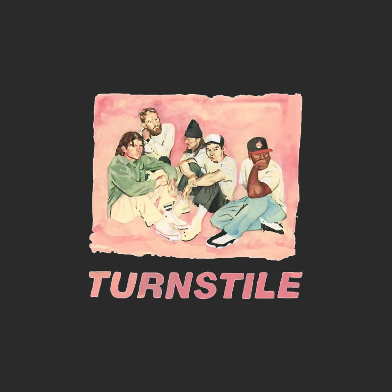 Watercolor Portrait of Hip Hop Group "Turnstile" Baseball Cap