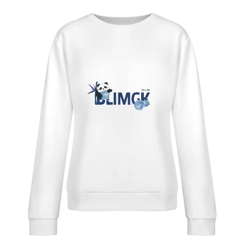 Logo Panda Mignon avec Glaçons Femme Sweat-shirt à enfiler