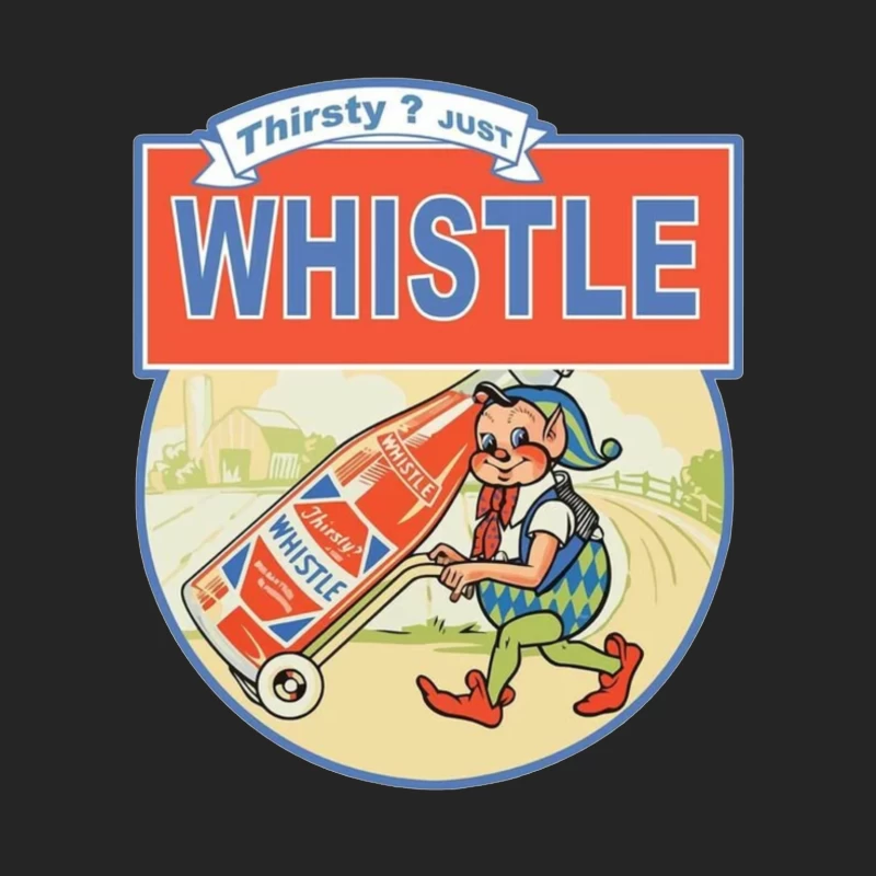 Thirsty Just Whistle logo Male Pullover Sweatshirt